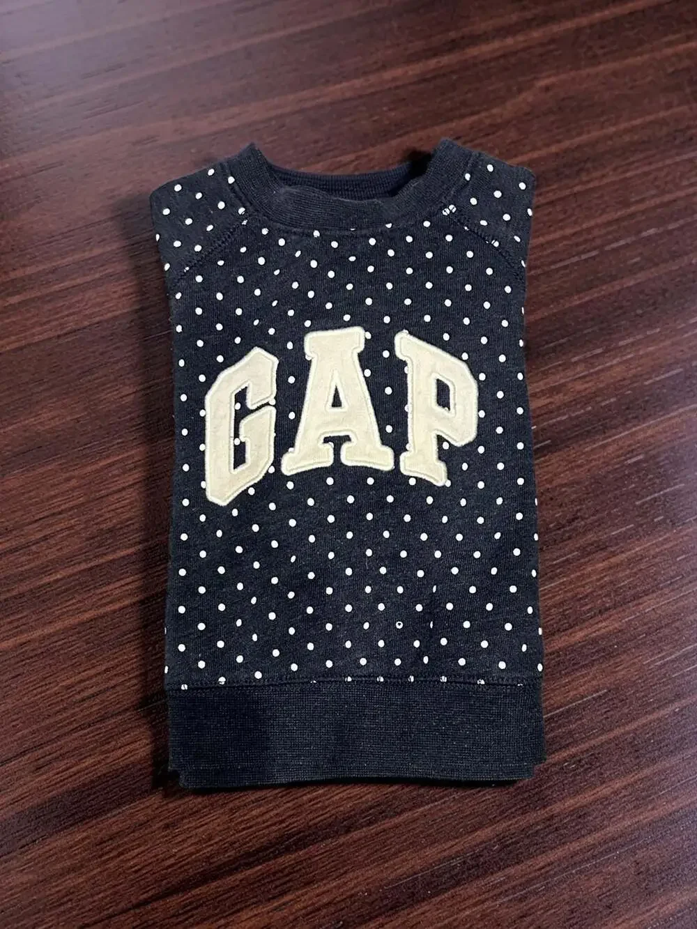 Baby Gap Navy Blue Polka Dot Long Sleeve Logo Sweatshirt